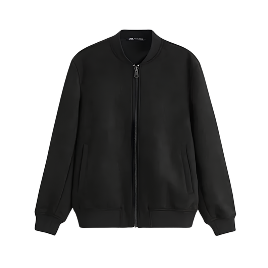 Faux Suede Bomber Jacket
