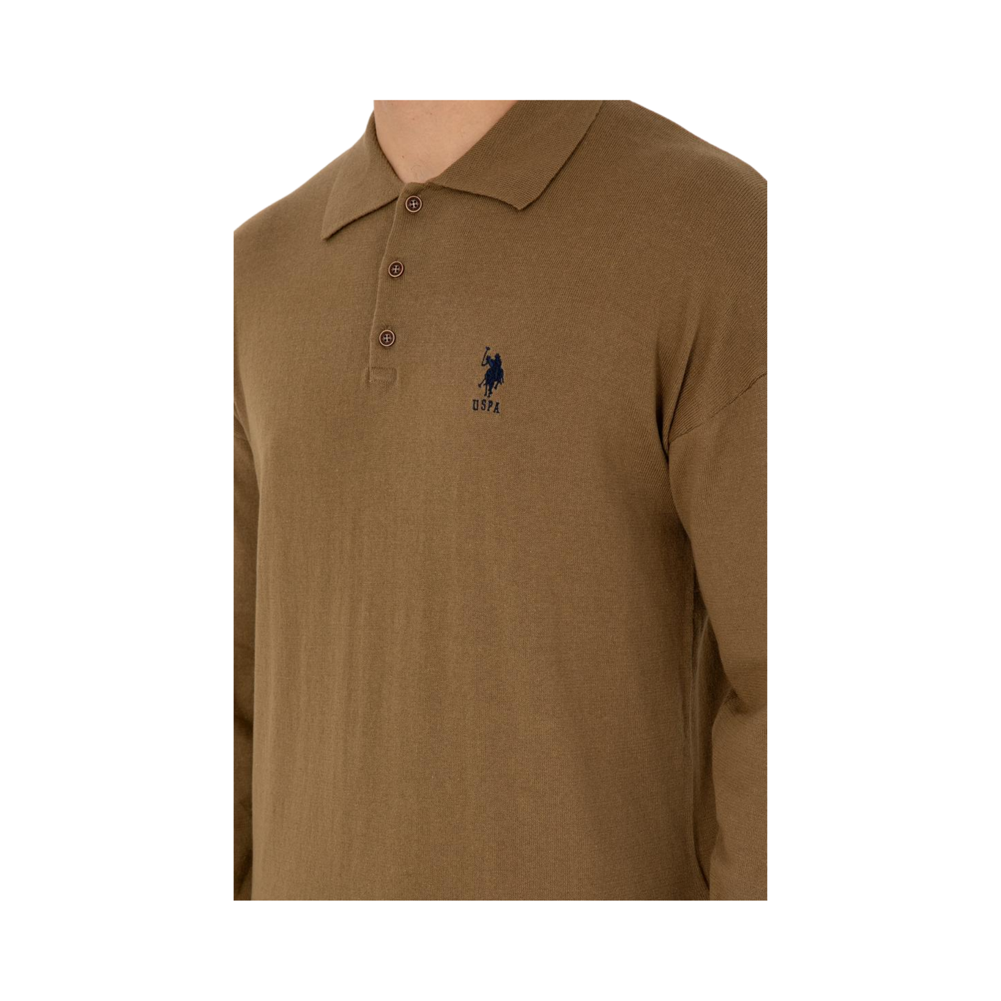 Men's Khaki Basic Sweater Polo