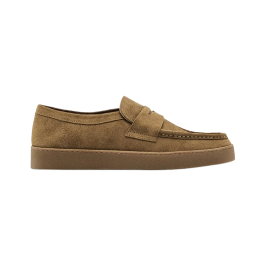 Split Suede Penny Loafers