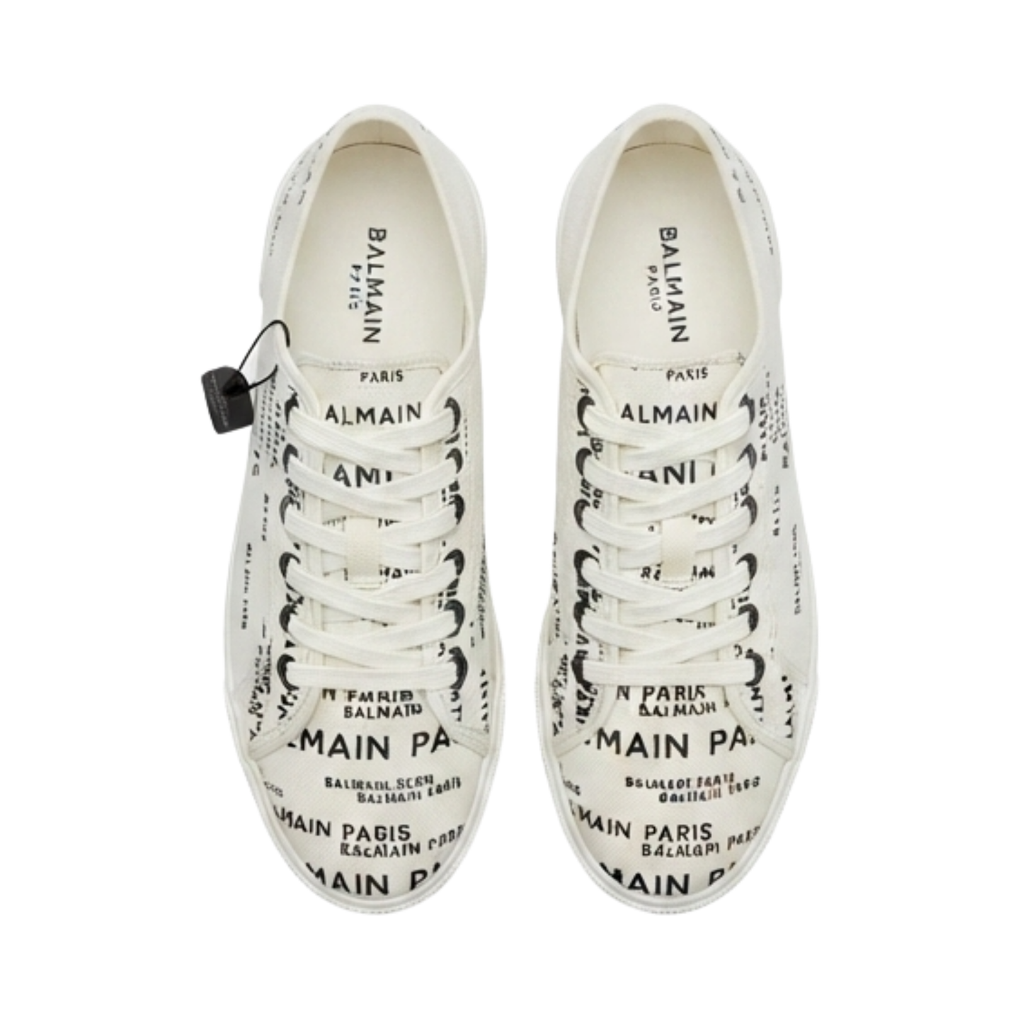White Sneakers with Logo Print