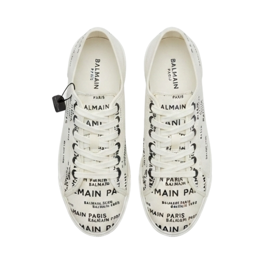 White Sneakers with Logo Print