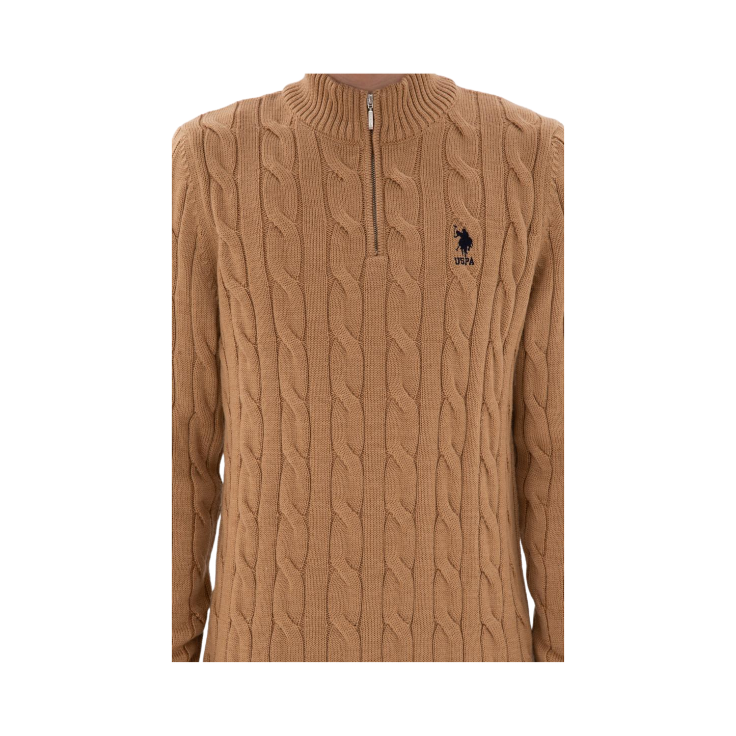 Half-Zip Cable Knit Sweater