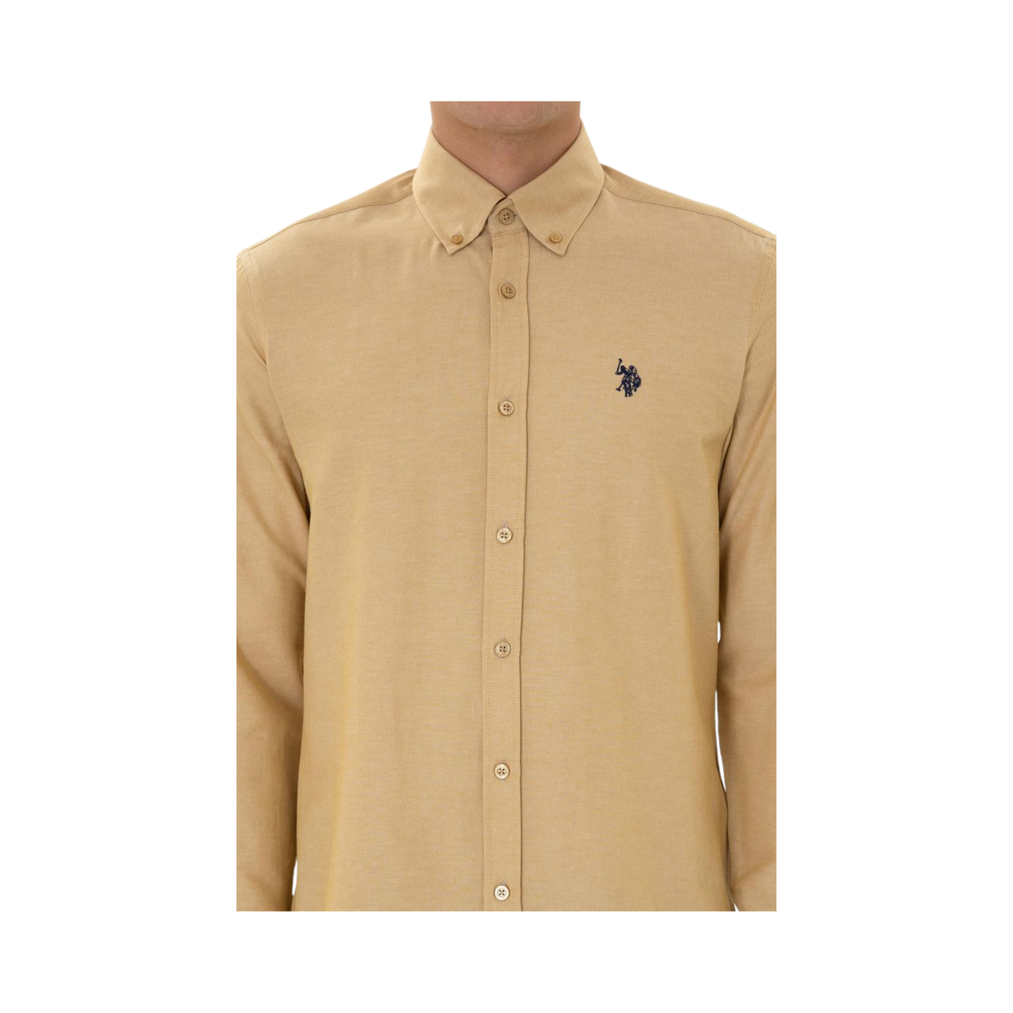 Men's Mustard Long-Sleeve Basic Shirt