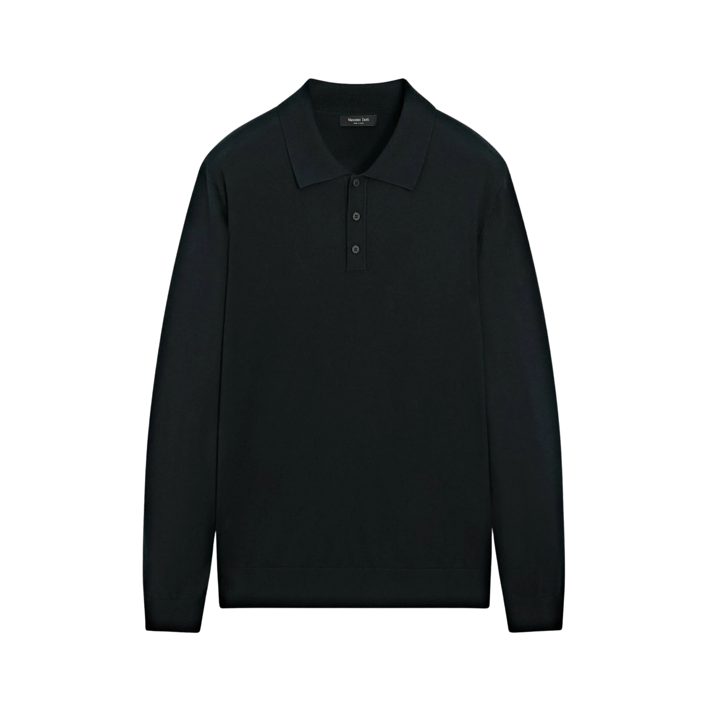 Wool Blend Knit Polo Sweater