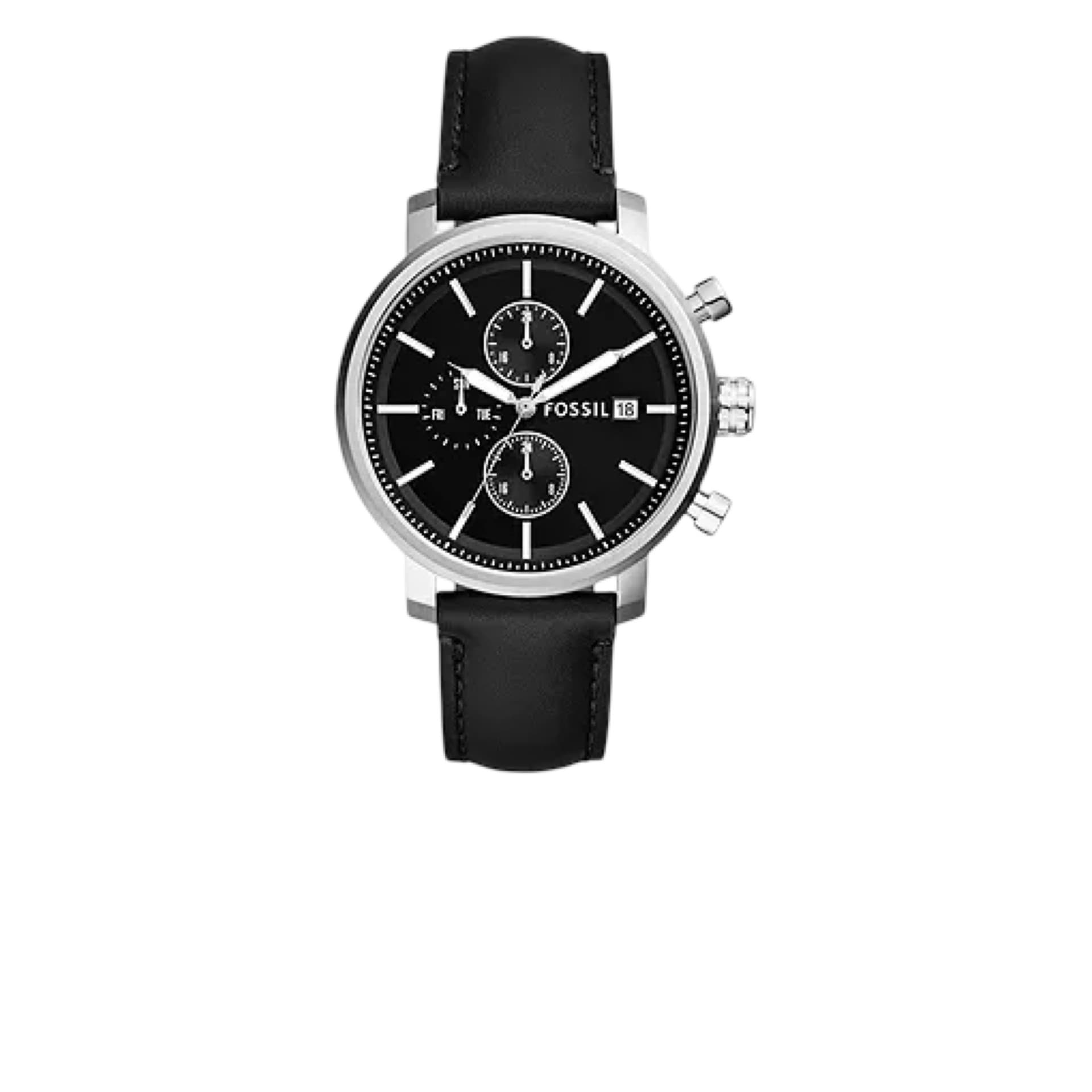 Rhett Multifunction Black LiteHide™ Leather Watch