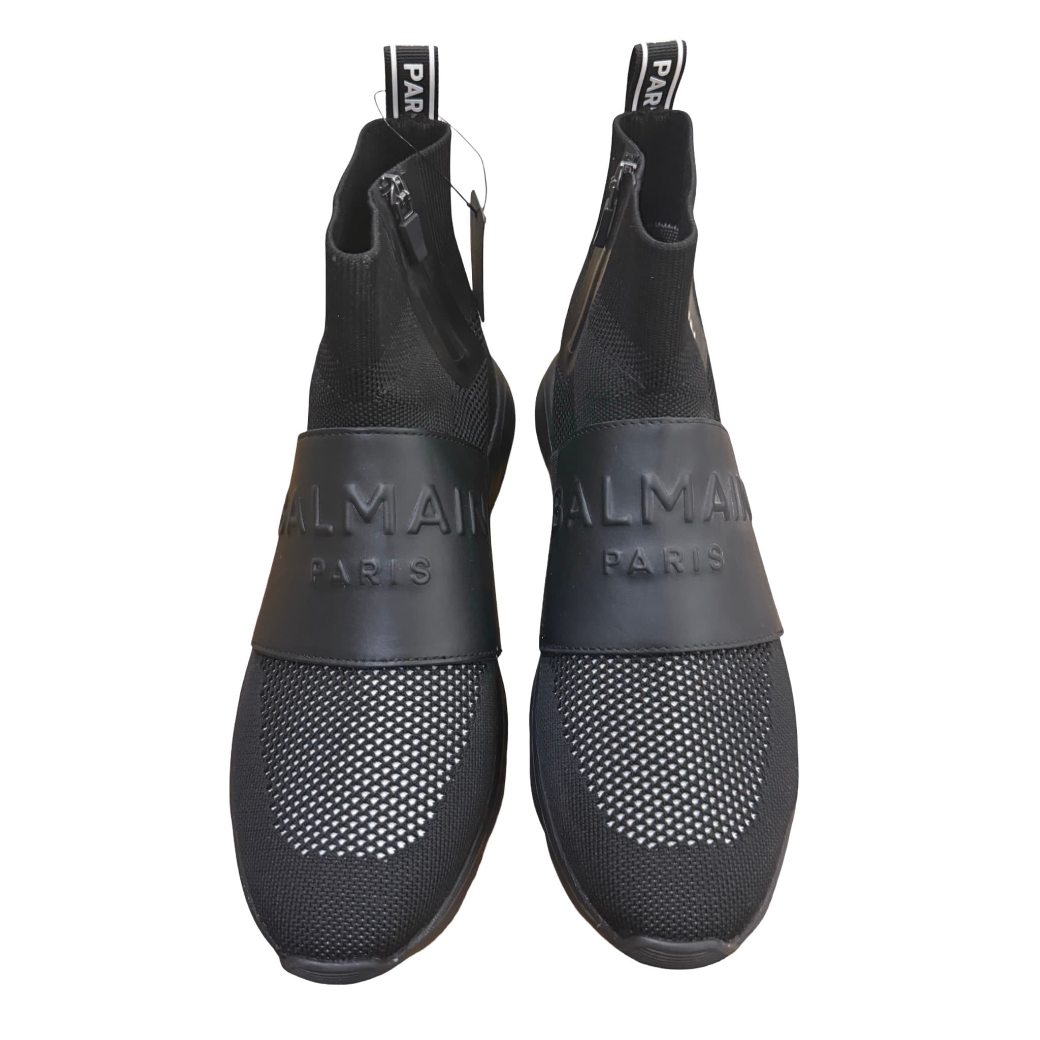 Balmain Black Logo Strap Sneakers