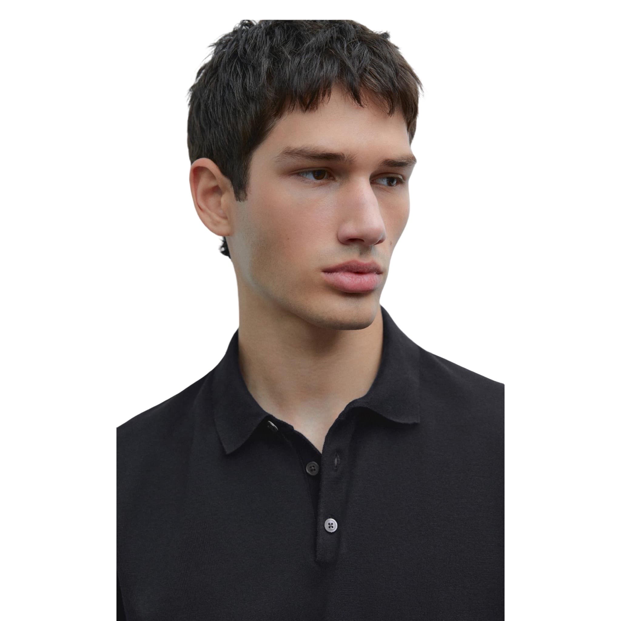 Black Signature Knit Polo