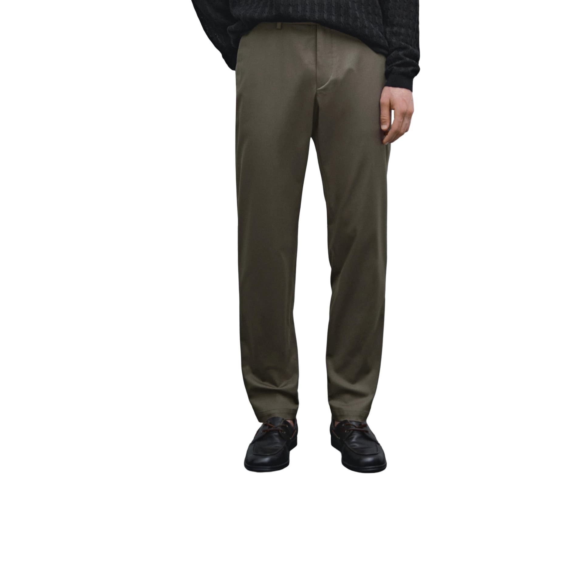 Cotton Blend Slim Fit Trousers