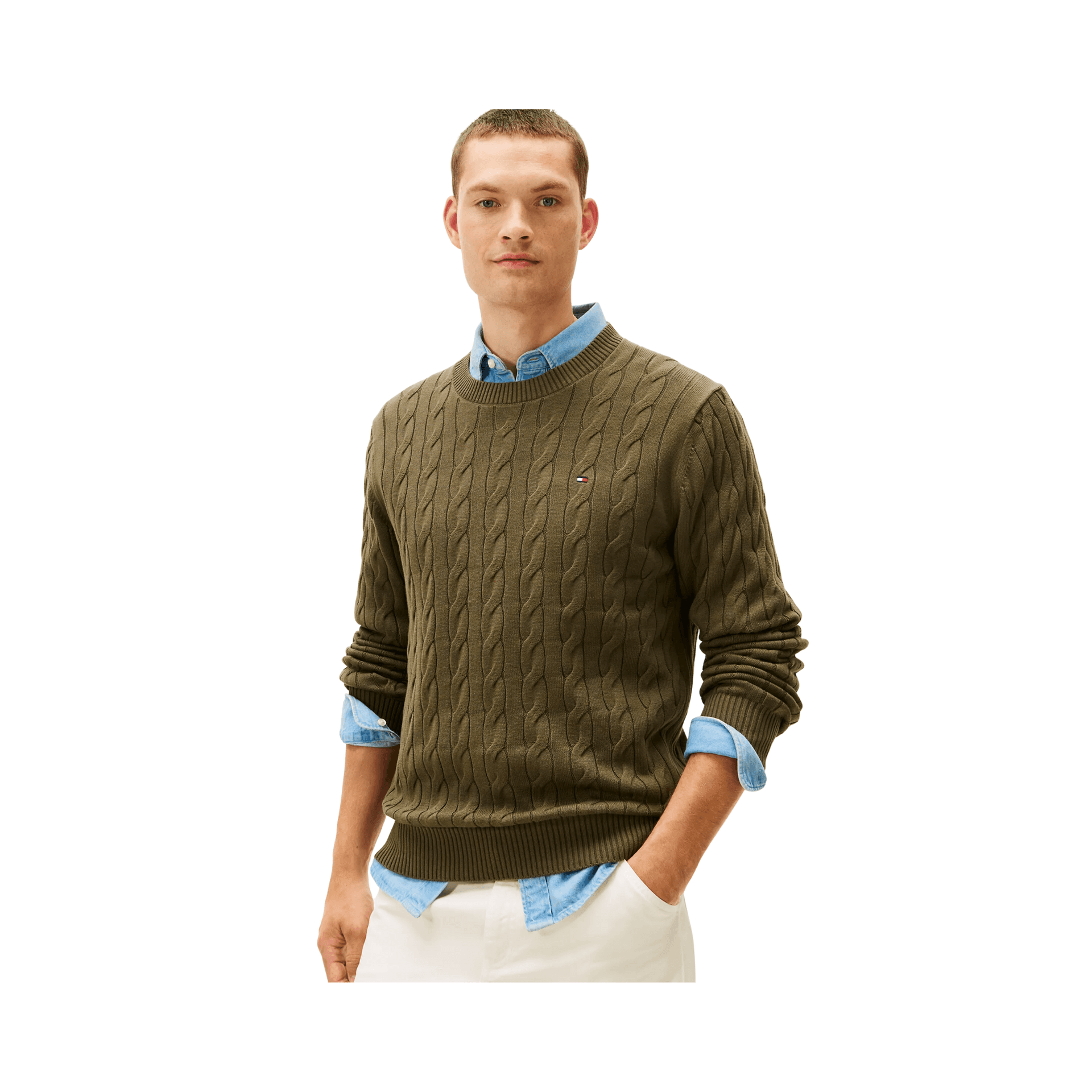 Cable Knit Crewneck Sweater