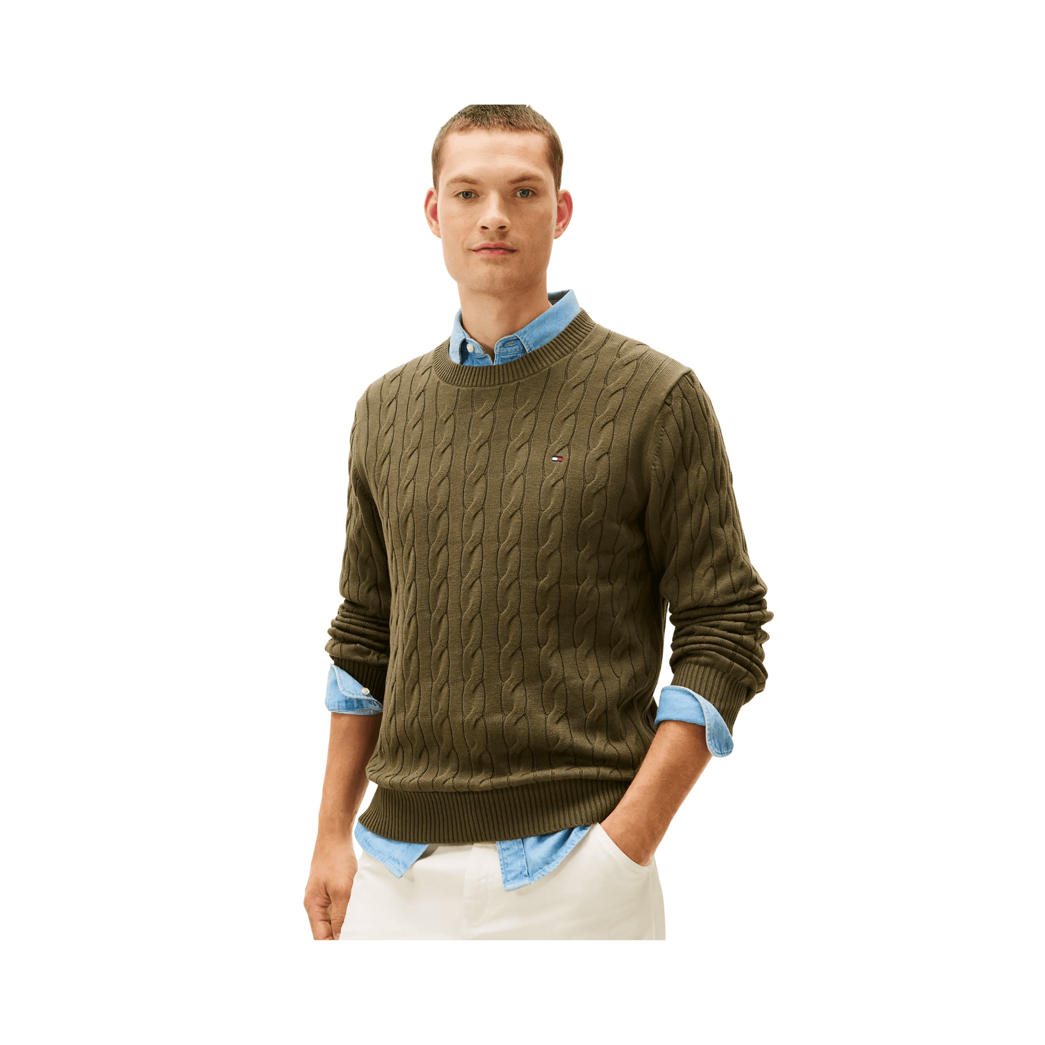 Cable Knit Crewneck Sweater