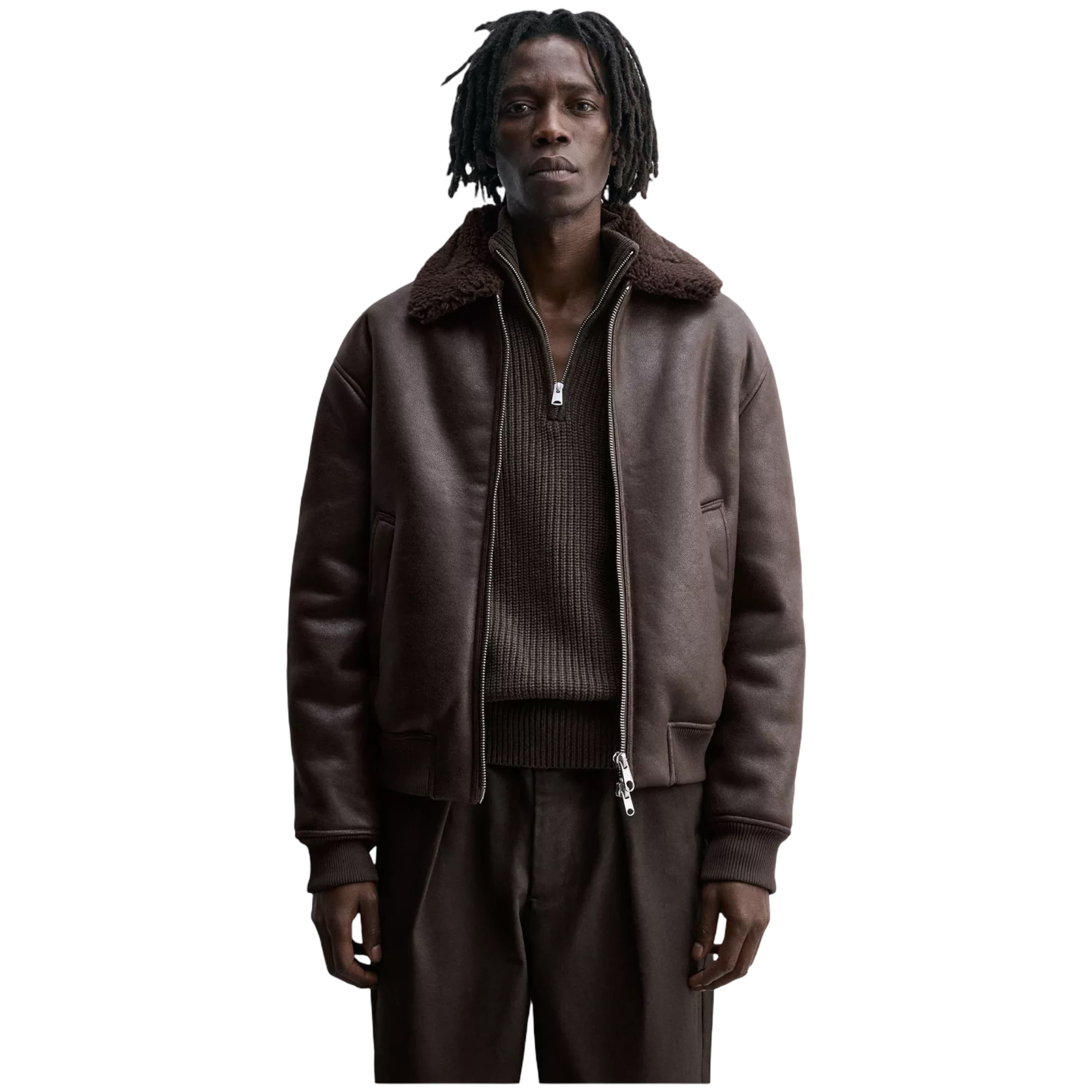 Double Faced Faux Leather Jacket