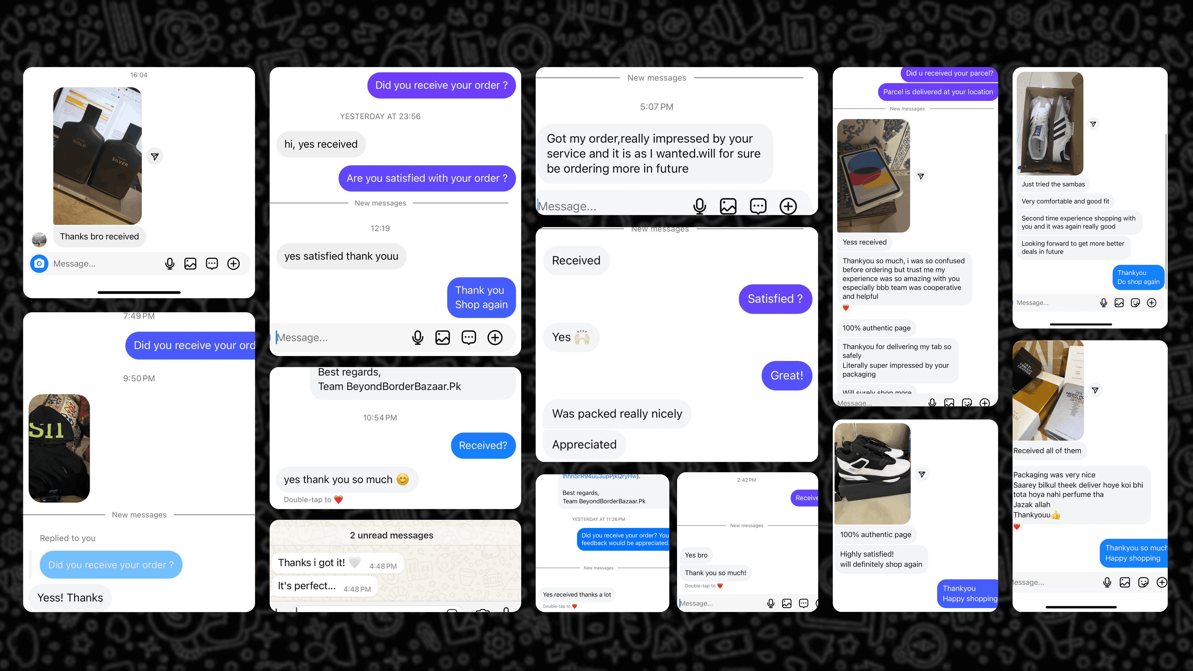 Customer testimonials collage