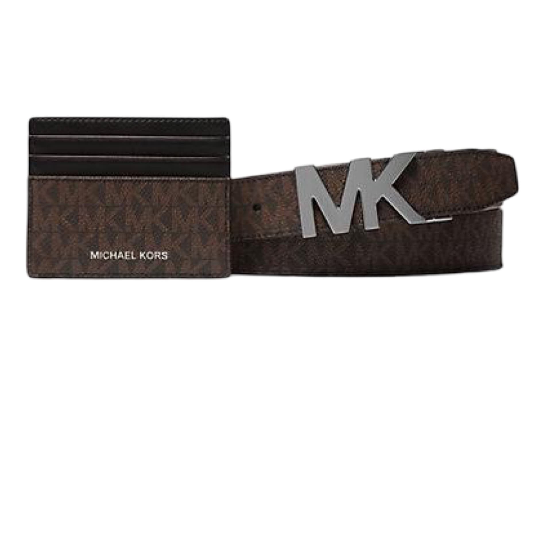 Signature Logo Card Case and Belt Gift Set