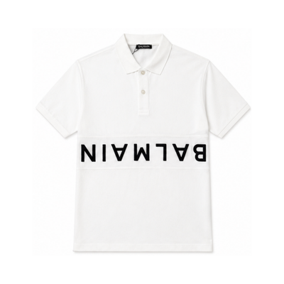 White Polo with Reverse Logo