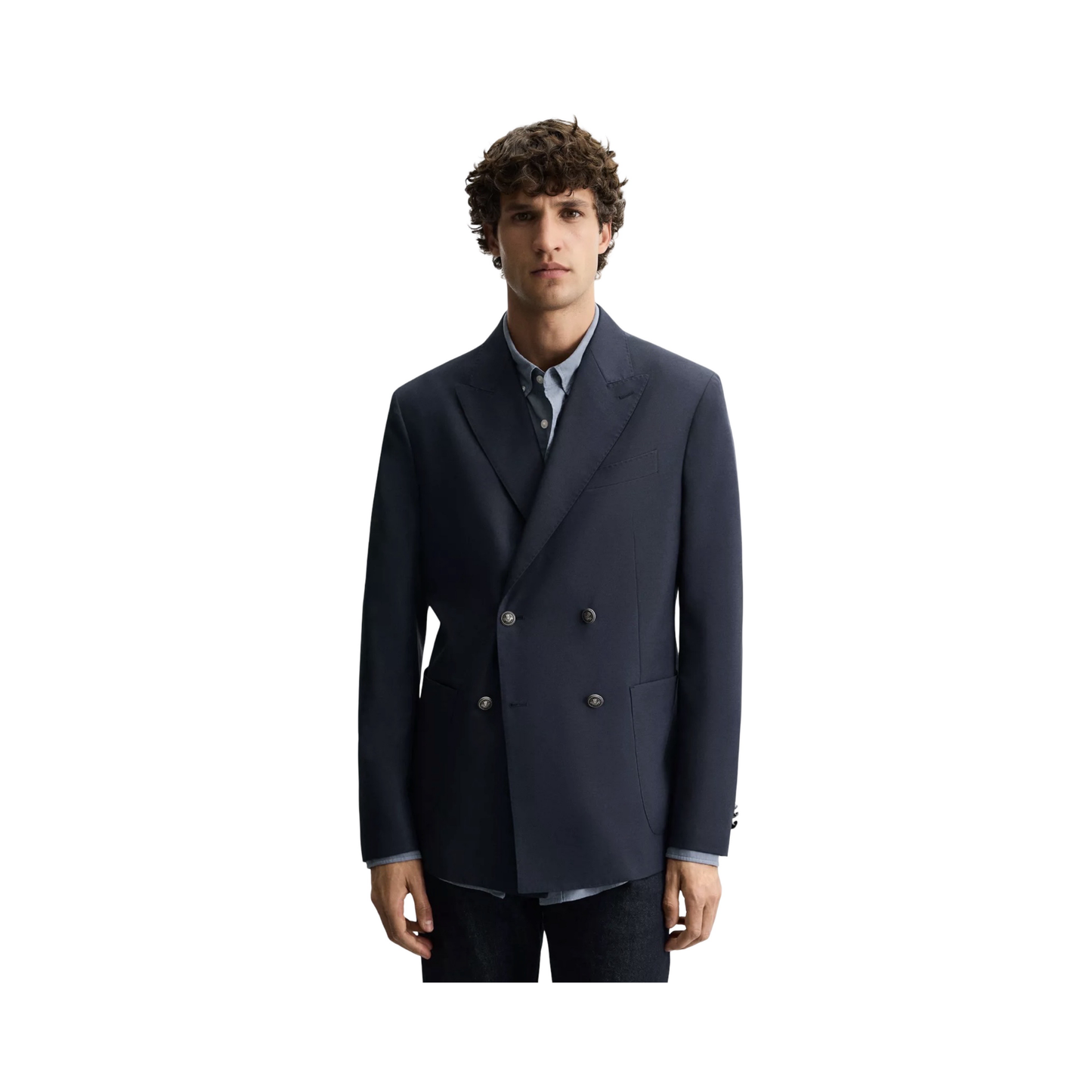 Double Breasted Wool Blend Blazer