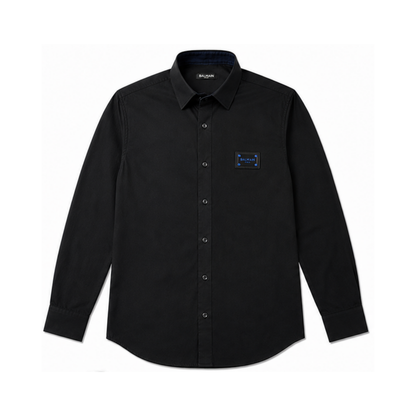Black Shirt with Blue Square Logo
