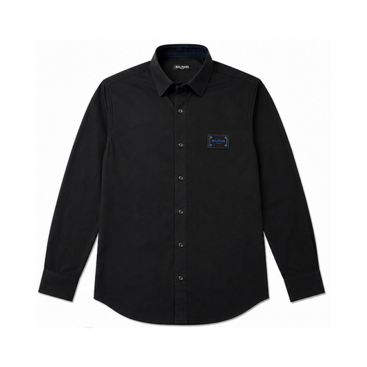 Black Shirt with Blue Square Logo