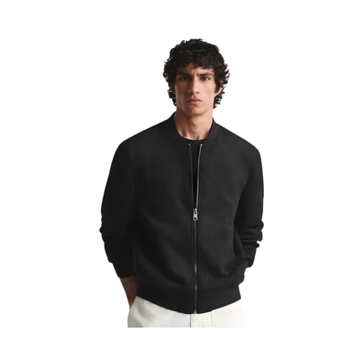 Faux Suede Bomber Jacket