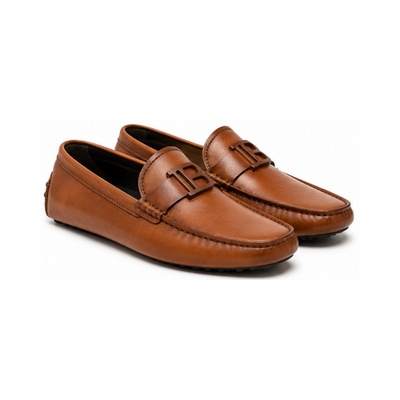 B-Monogram Leather Loafers