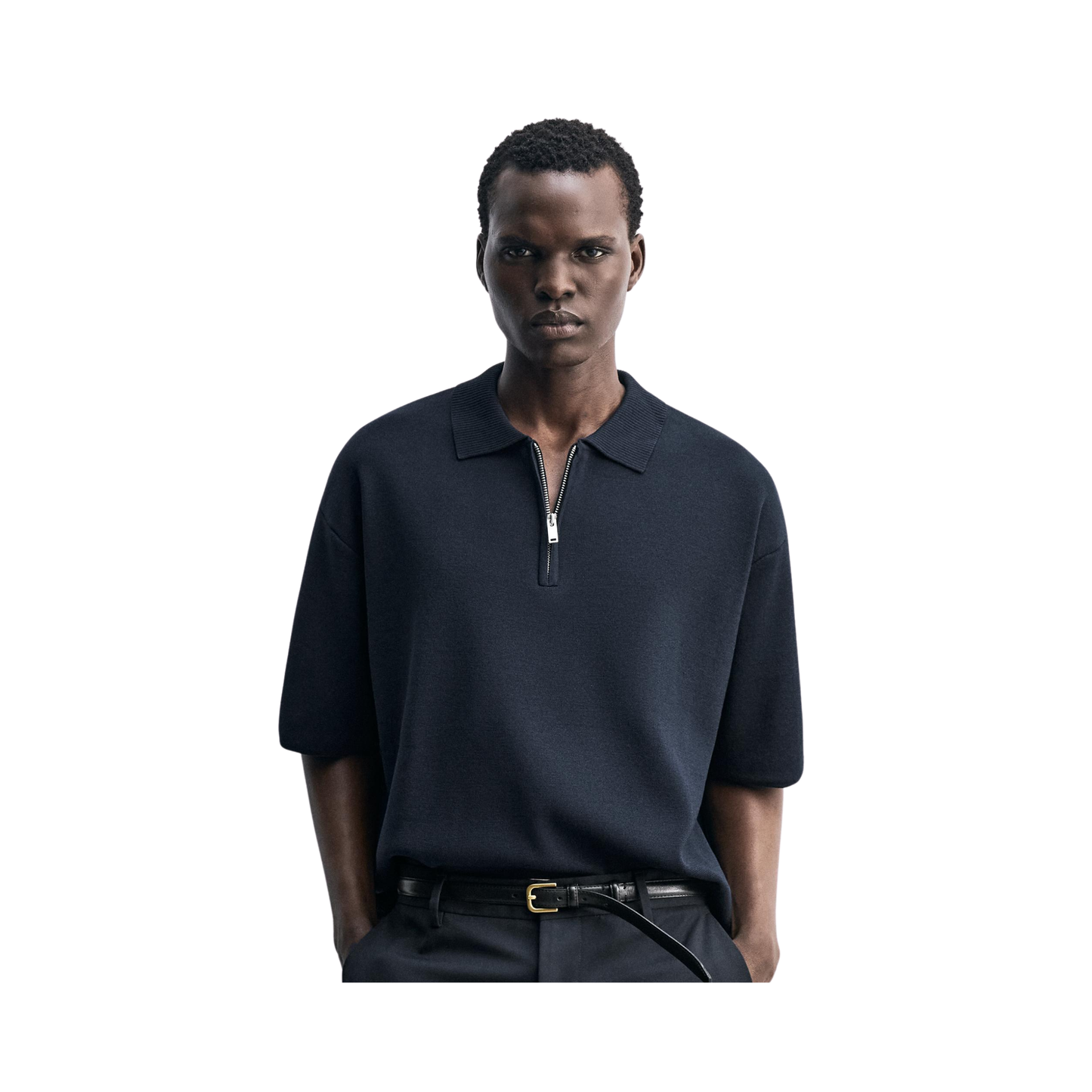 Knit Zip Polo Shirt
