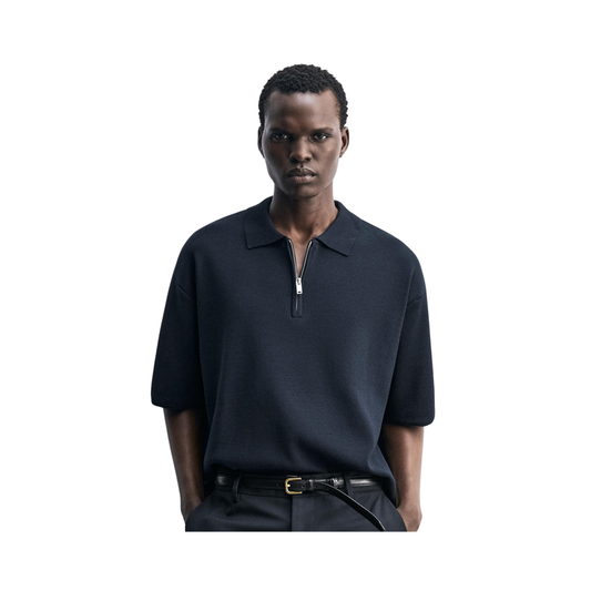 Knit Zip Polo Shirt