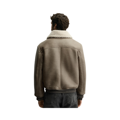 Double Faced Leather Effect Jacket