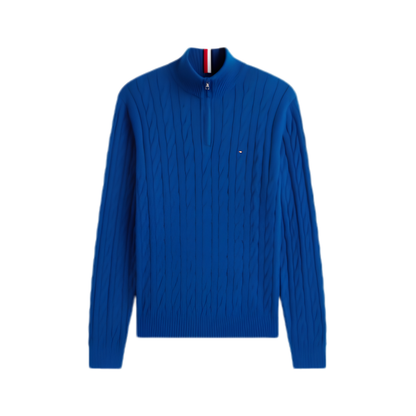 Cable Knit Quarter-Zip Sweater