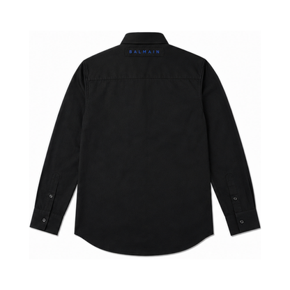 Black Shirt with Blue Square Logo