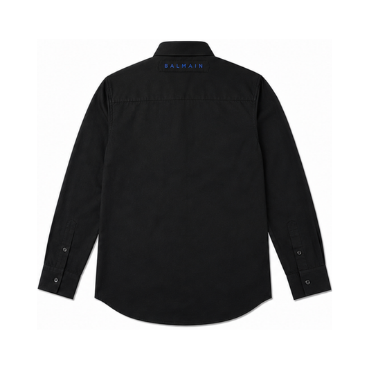 Black Shirt with Blue Square Logo