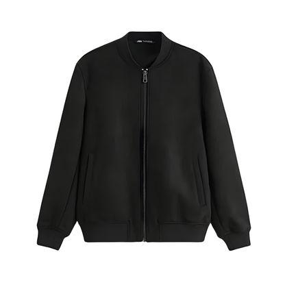 Faux Suede Bomber Jacket