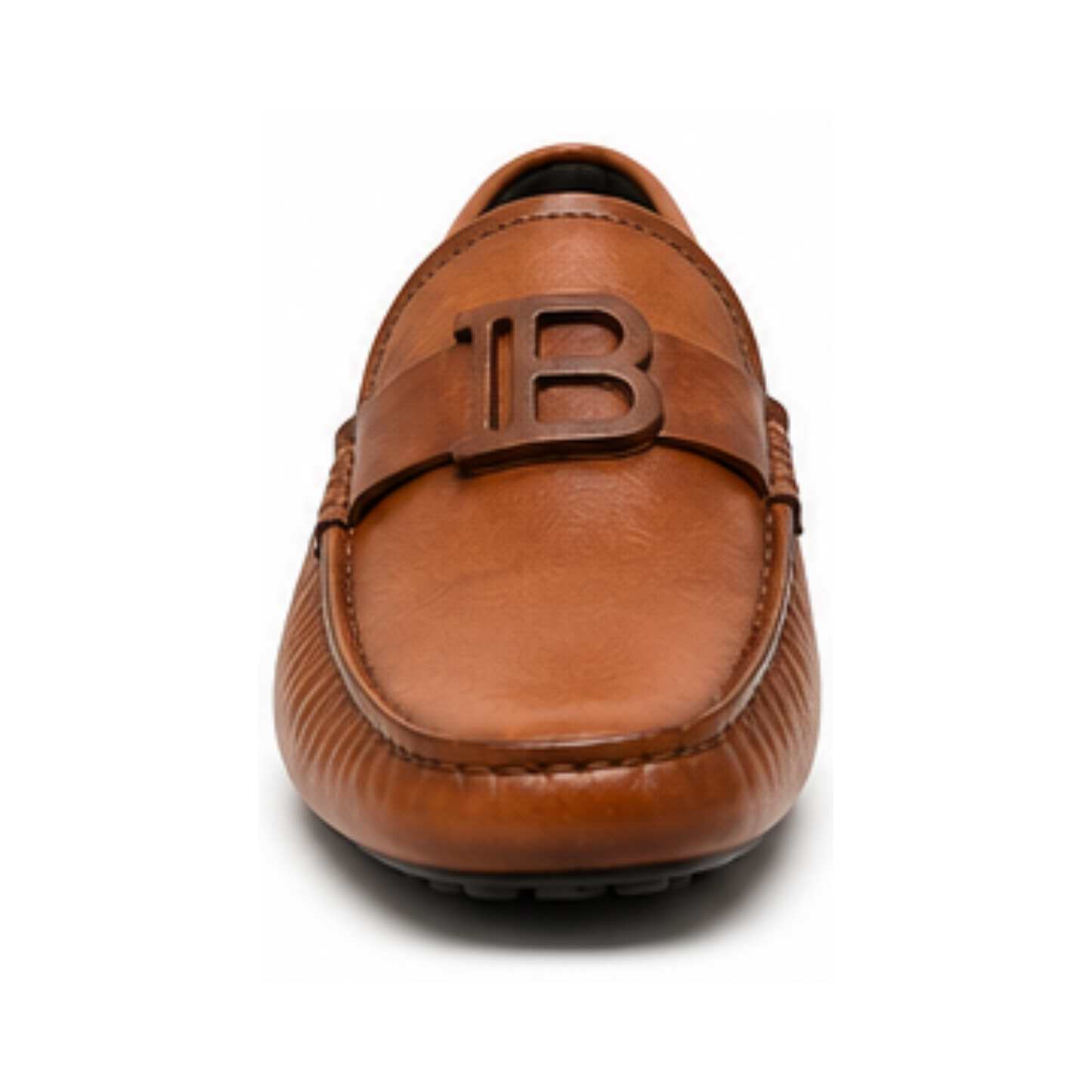 B-Monogram Leather Loafers