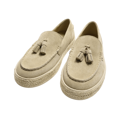 Causal Leather Jute Loafers
