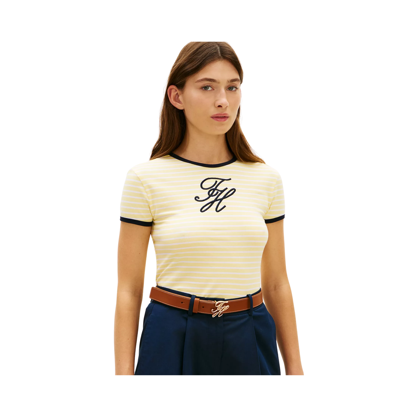 Script Monogram Striped Ringer T-Shirt