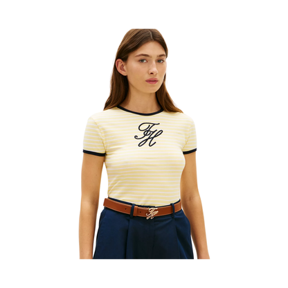 Script Monogram Striped Ringer T-Shirt