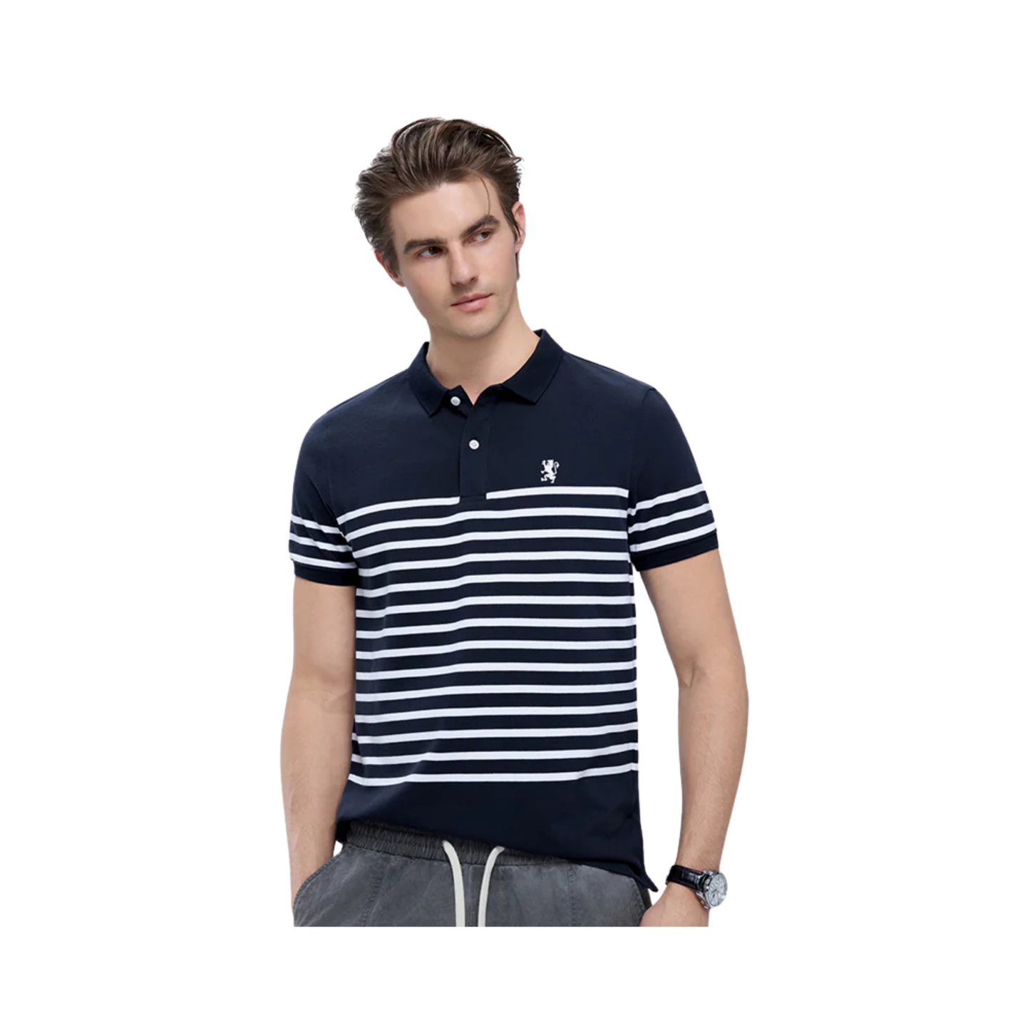 Cotton Slim Fit Stripe Polo