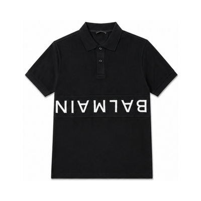 Black Polo with Reverse Logo