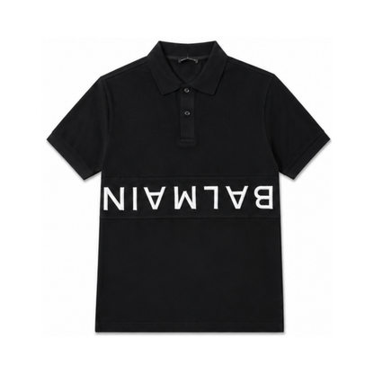 Black Polo with Reverse Logo