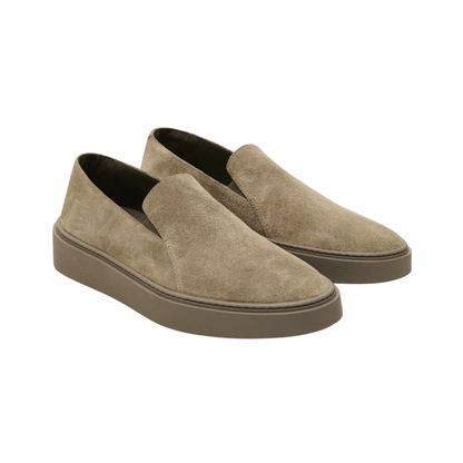 Split Leather Loafers with Elastic Detail