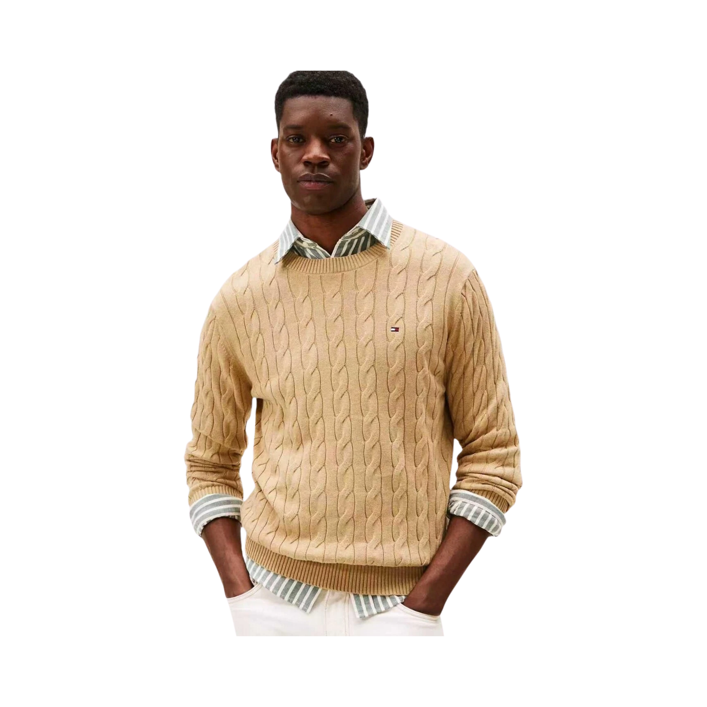 Cable Knit Crewneck Sweater