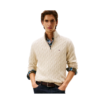Cable Knit Quarter-Zip Sweater