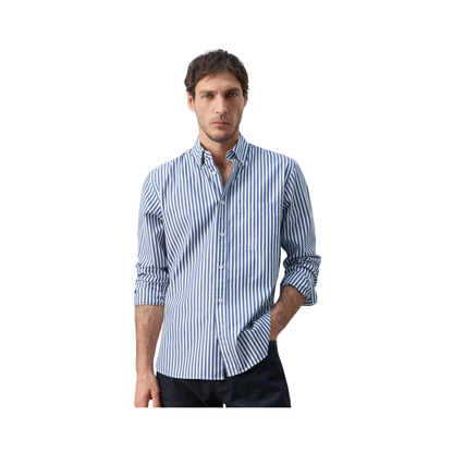 Regular-Fit Striped 100% Cotton Shirt