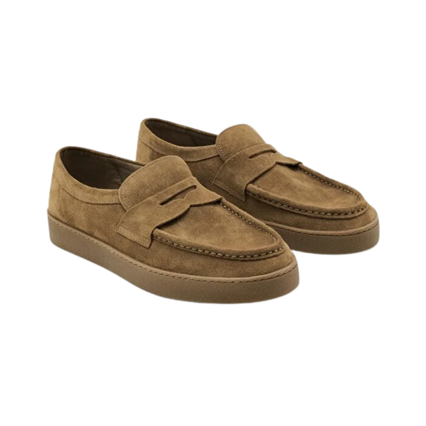 Split Suede Penny Loafers