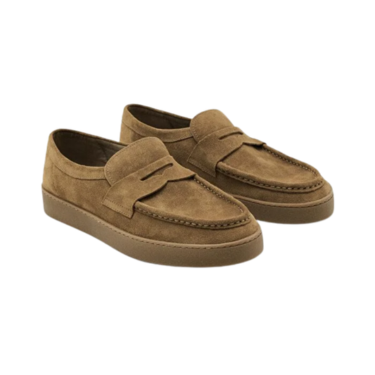 Split Suede Penny Loafers