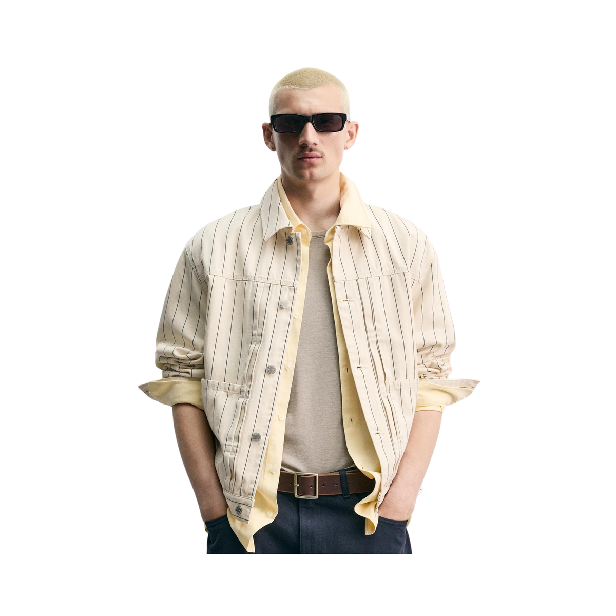 Relaxed Fit Pinstripe Jacket