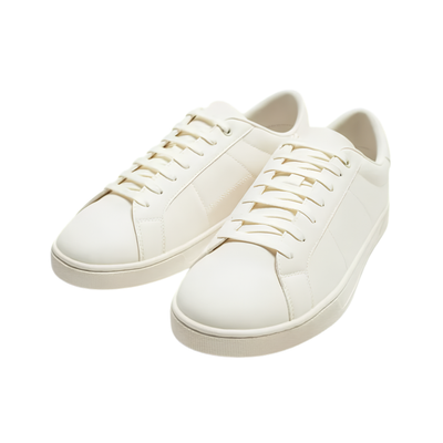 Lace-Up White Trainers