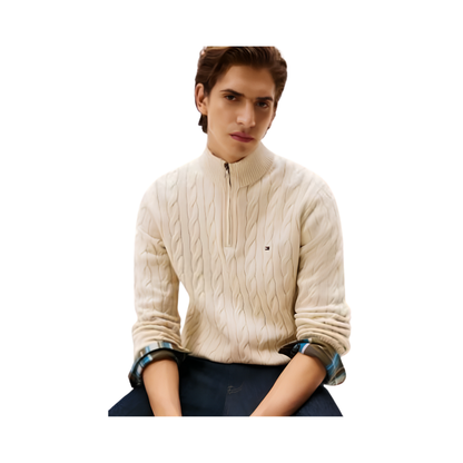 Cable Knit Quarter-Zip Sweater