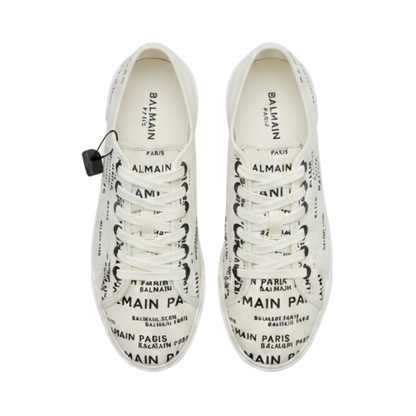 White Sneakers with Logo Print