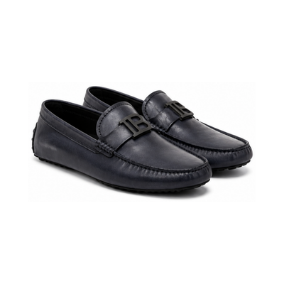 B-Monogram Leather Loafers