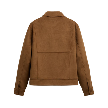 Faux Suede Pockets Jacket