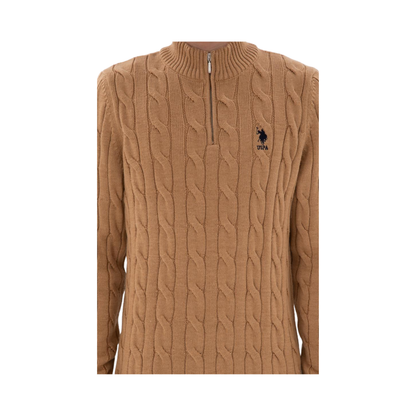 Half-Zip Cable Knit Sweater